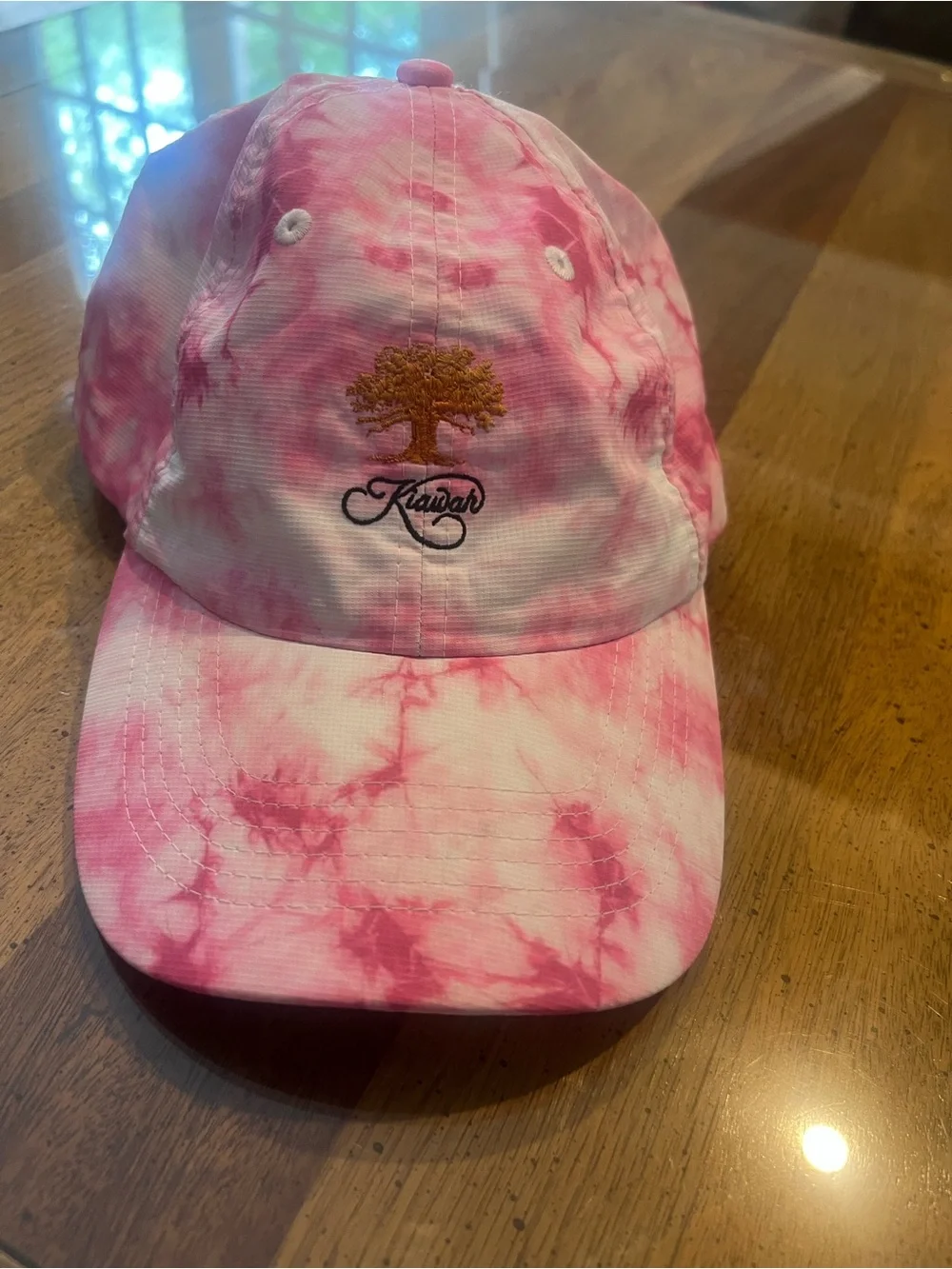 Kiawah Resort Kids Pink Tie-Dye Baseball Cap with Tree Embroidery